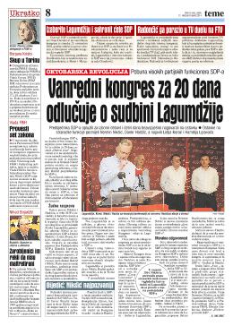 Vanredni kongres za 20 dana odlučuje o sudbini Lagumdžije 