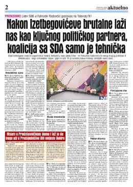 Nakon Izetbegovićeve brutalne laži nas kao ključnog političkog partnera, koalicija sa SDA samo je tehnička 