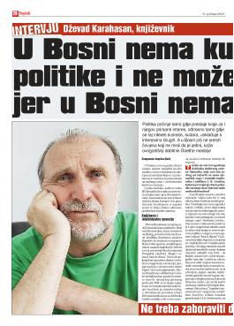 U Bosni nema kulturne politike i ne može je biti, jer u Bosni nema politike